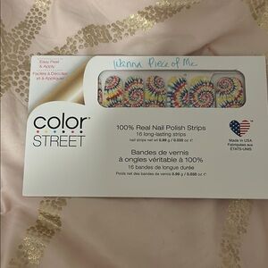 Rainbow tie dye nail strips 🌈